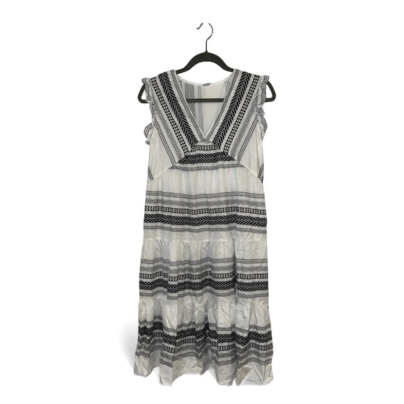 Cupshe Black and White Geometric Midi Dress - Picture 1 of 4
